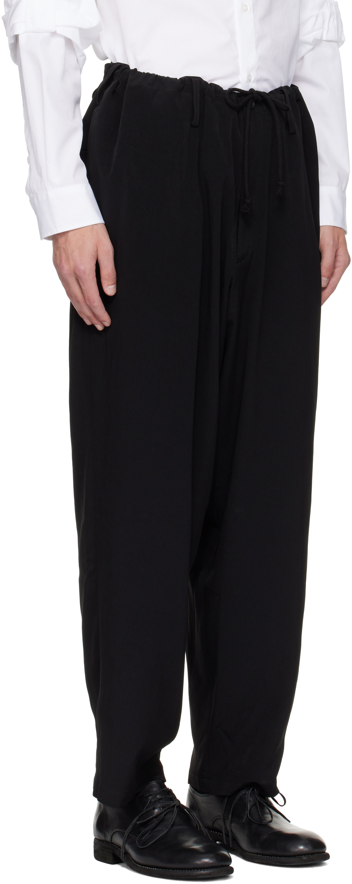 YOHJI YAMAMOTO Black Tuxedo Standard String Trousers