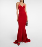 Norma Kamali Fishtail velvet gown