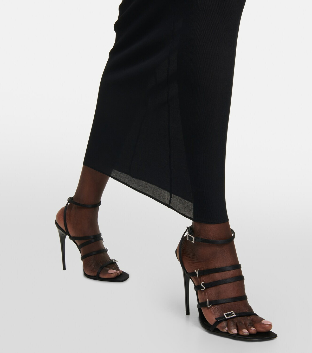 Saint Laurent - Jerry embellished satin sandals Saint Laurent