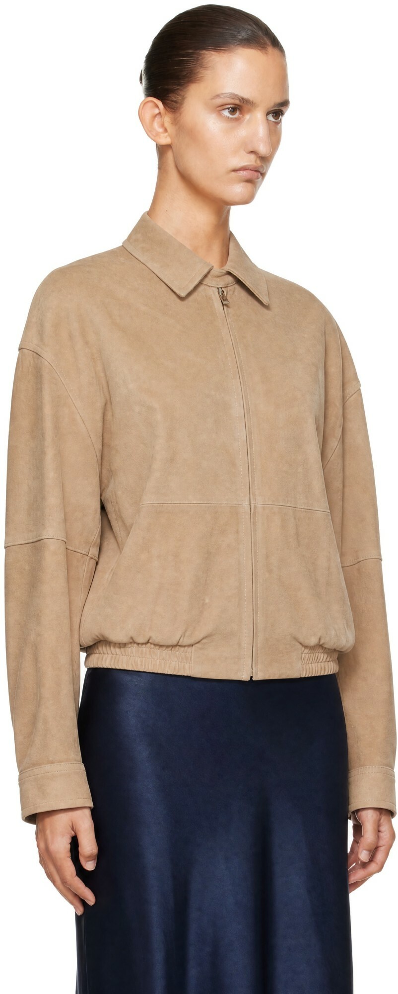 R2W Beige Kenny Suede Bomber JP Jacket
