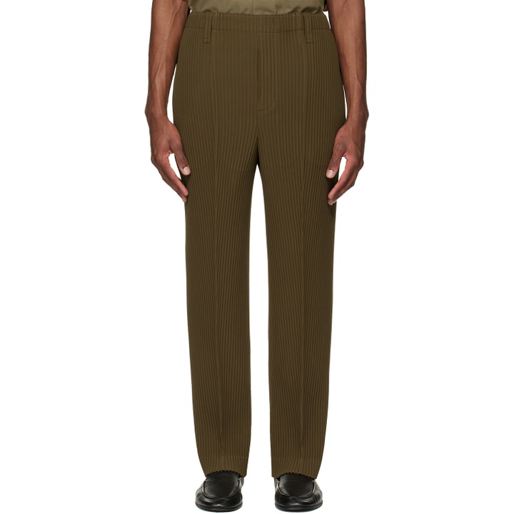 Photo: HOMME PLISSÉ ISSEY MIYAKE Khaki Tuxedo Pleats Trousers