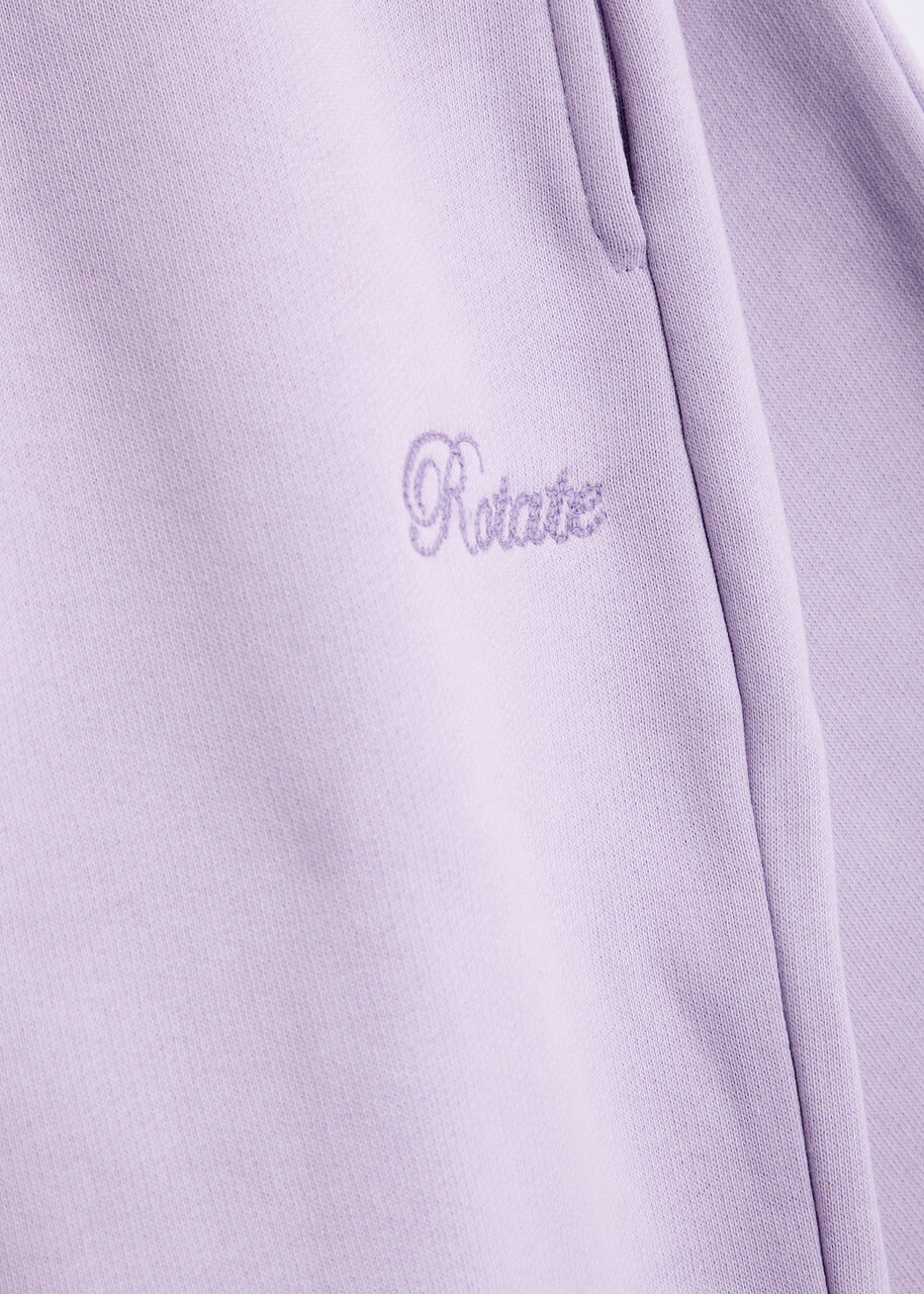 Rotate Sunday Logo-embroidered Cotton Sweatpants Purple