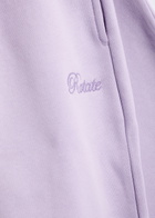 Rotate Sunday Logo-embroidered Cotton Sweatpants Purple