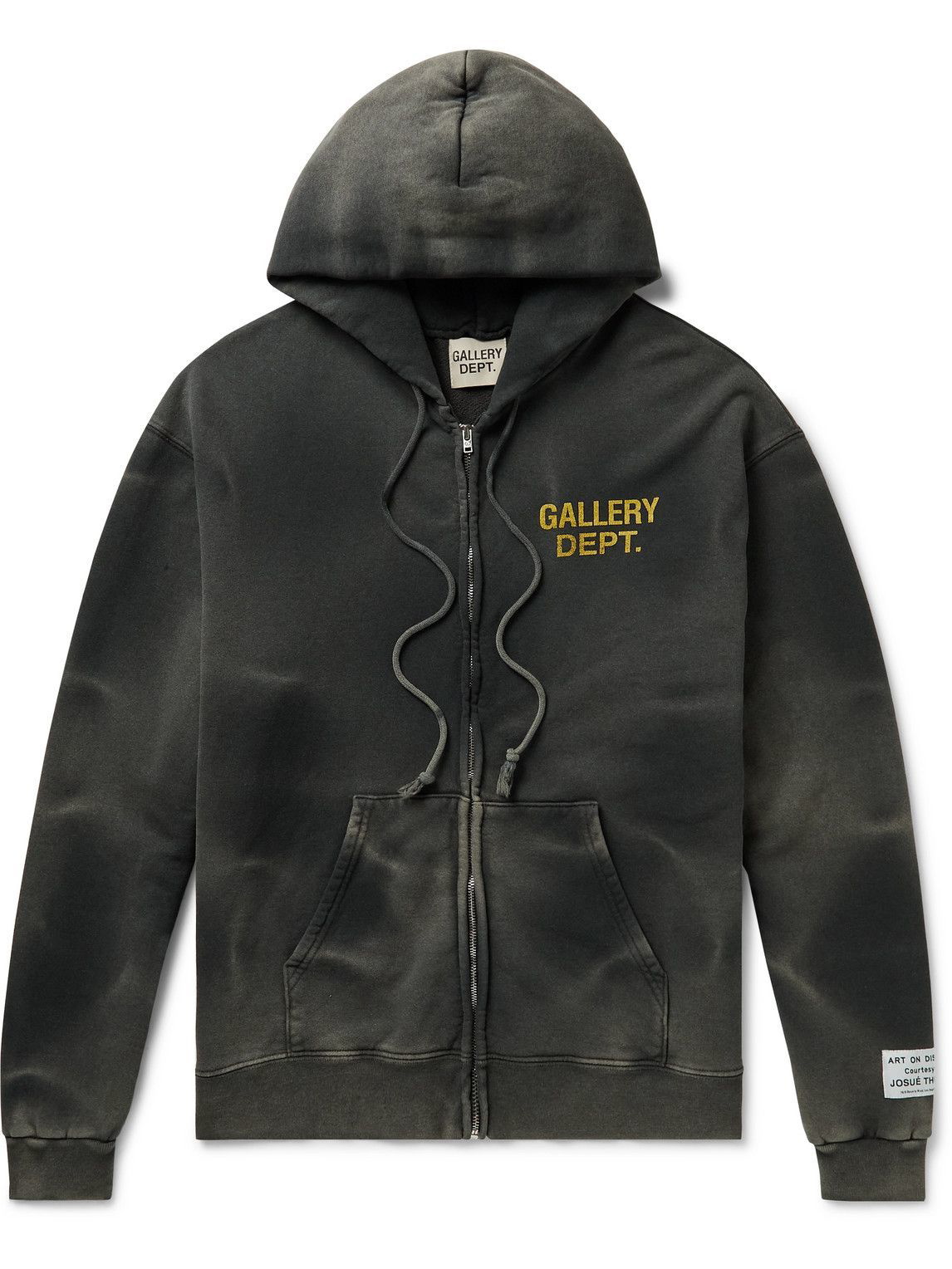 Gallery Dept. - Logo-Print Tie-Dyed Cotton-Jersey Zip-Up Hoodie