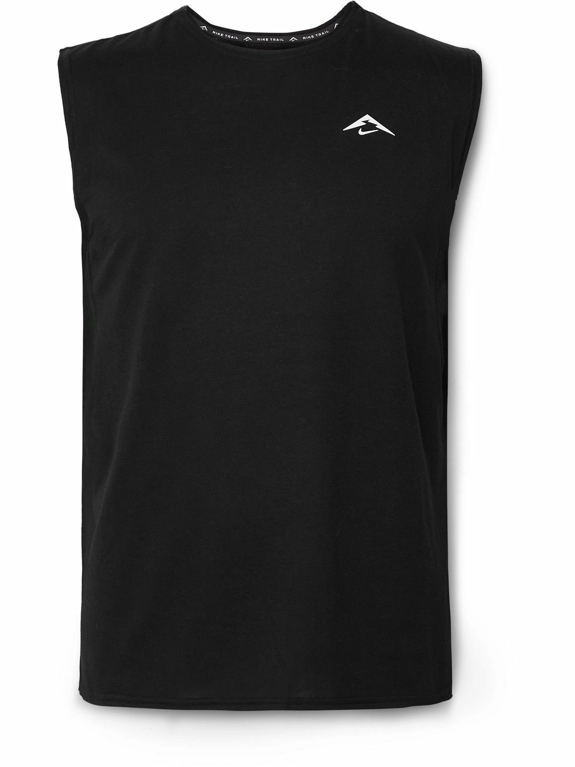 Photo: Nike Running - Solar Chase Logo-Print Mesh-Panelled Dri-FIT Tank Top - Black