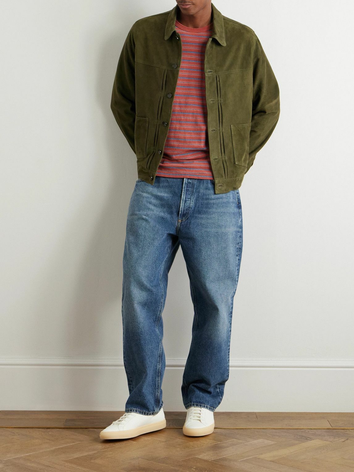 Officine Générale - Leo Suede Jacket - Green Officine Generale