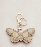Gucci GG leather-trimmed coated canvas bag charm