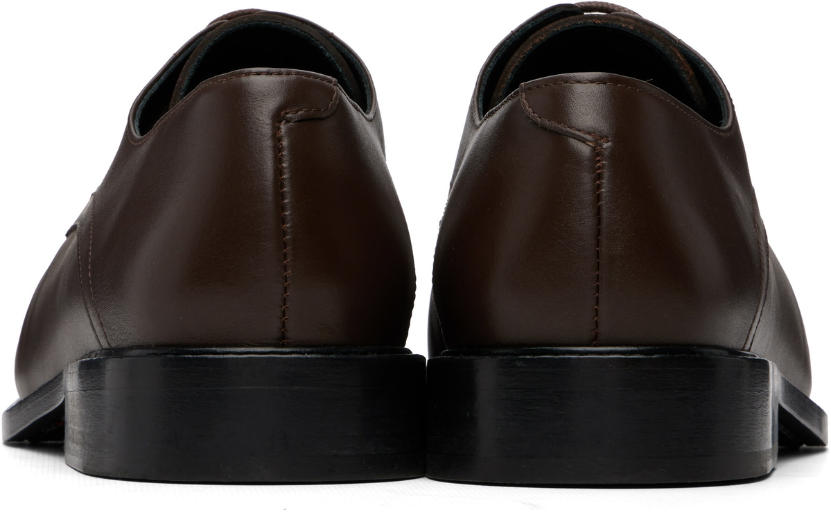 Stefan Cooke Brown Slashed Square Toe Derbys