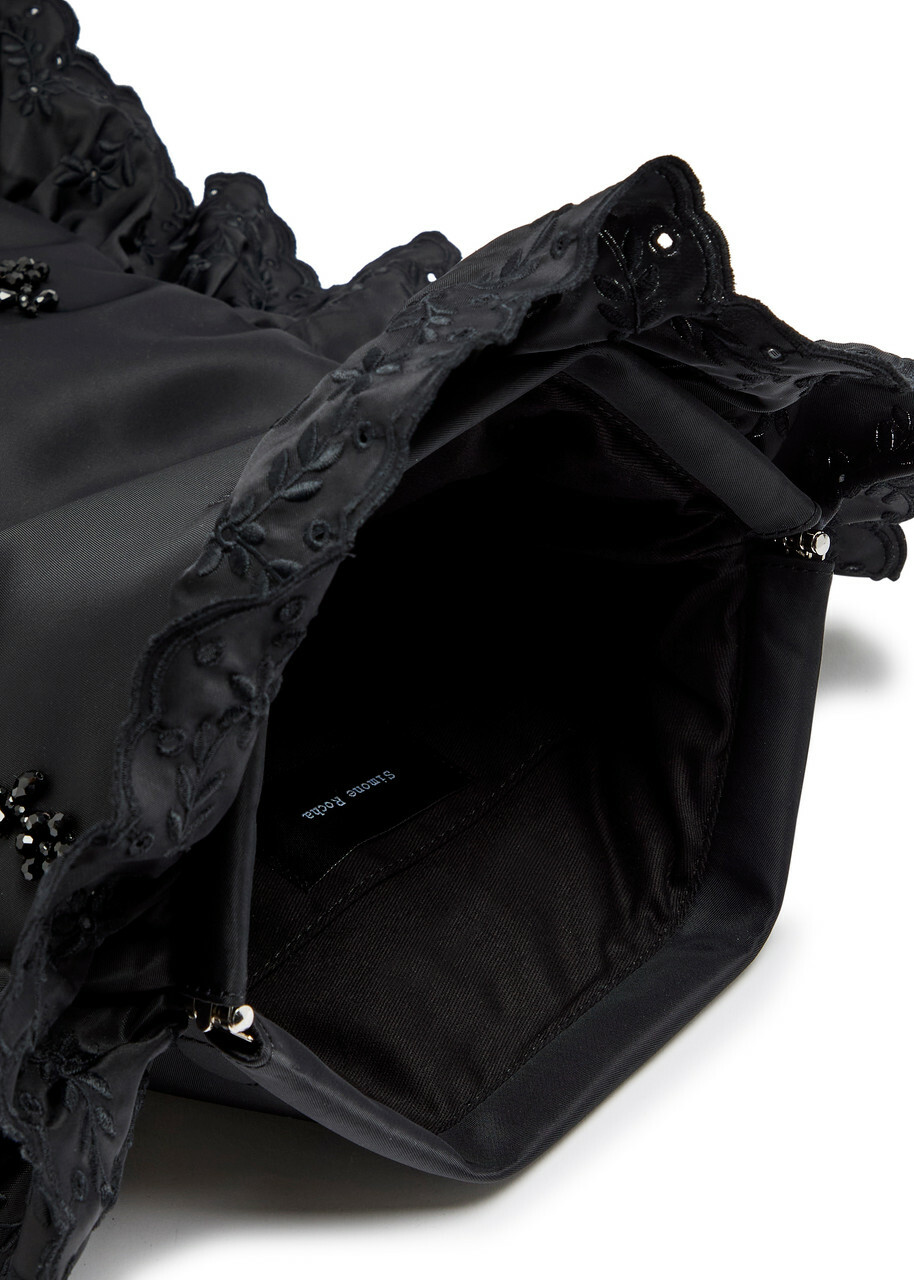 Simone Rocha Pillowcase Embroidered Padded Clutch - Black - One Size