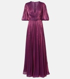 Costarellos Brennie belted georgette gown