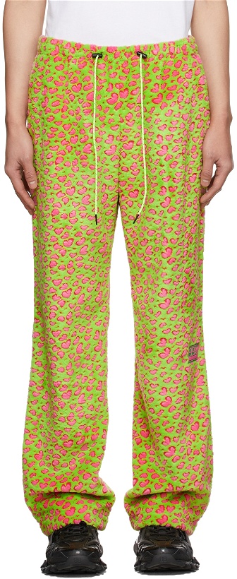 Photo: 99% IS Green & Pink Full 1%Ove Furry Pajama Pants