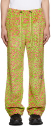 99% IS Green & Pink Full 1%Ove Furry Pajama Pants