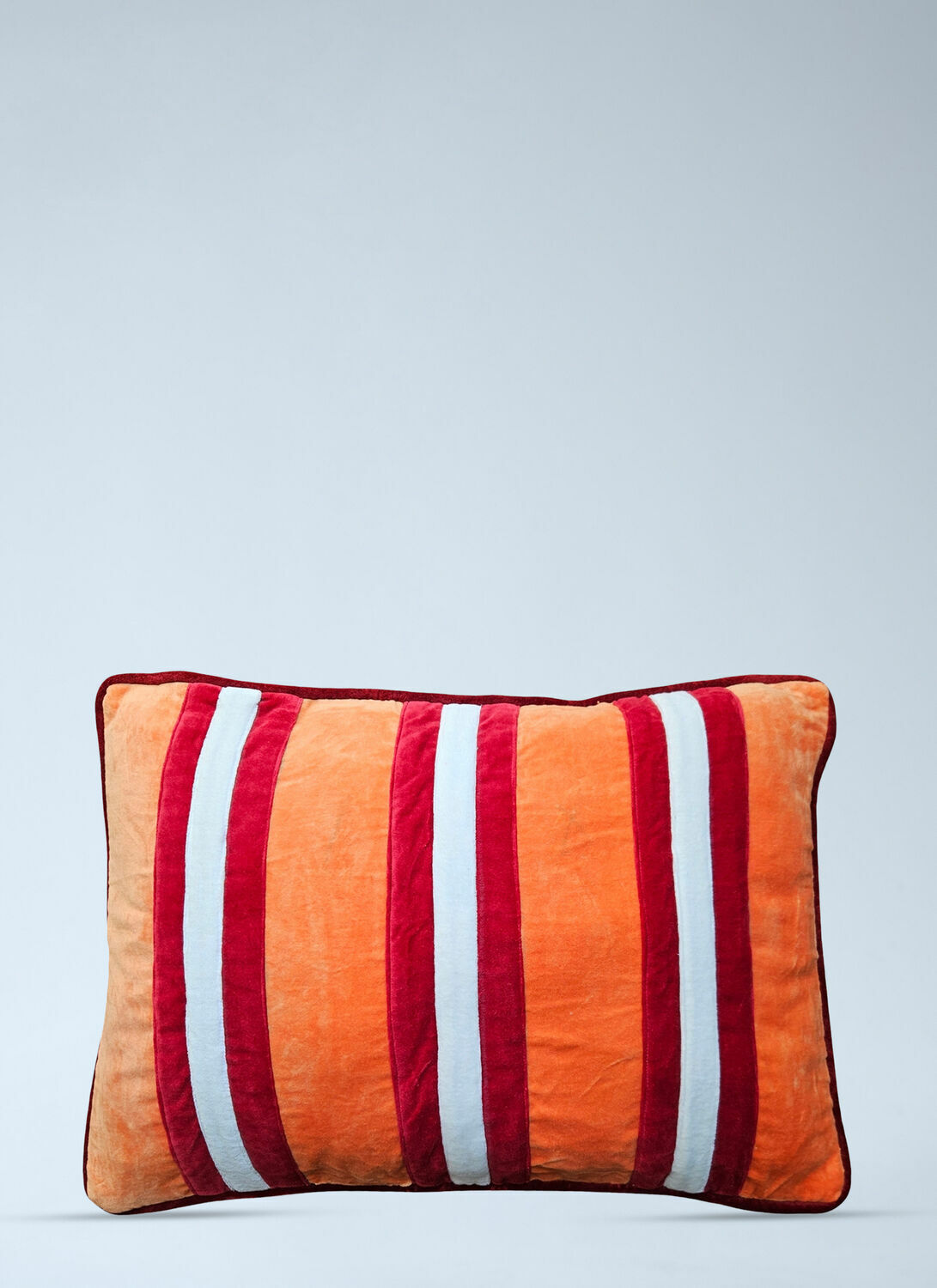 Les-Ottomans Striped Velvet Cushion