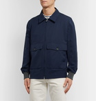 Brunello Cucinelli - Linen, Silk and Cotton-Blend Bomber Jacket - Blue