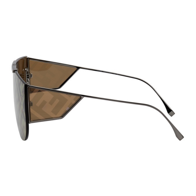 FENDI | Fendi Fabulous Monogrammed Shield Sunglasses – Beige/Green Silver  Decor | sparklemonde.com