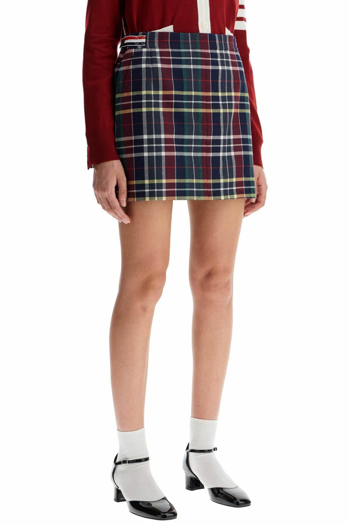 【関税&送料込】Thom Browne Checked Twill Miniskirt THOM BROWNE wool twill mini skirt in Multicolor Thom Browne