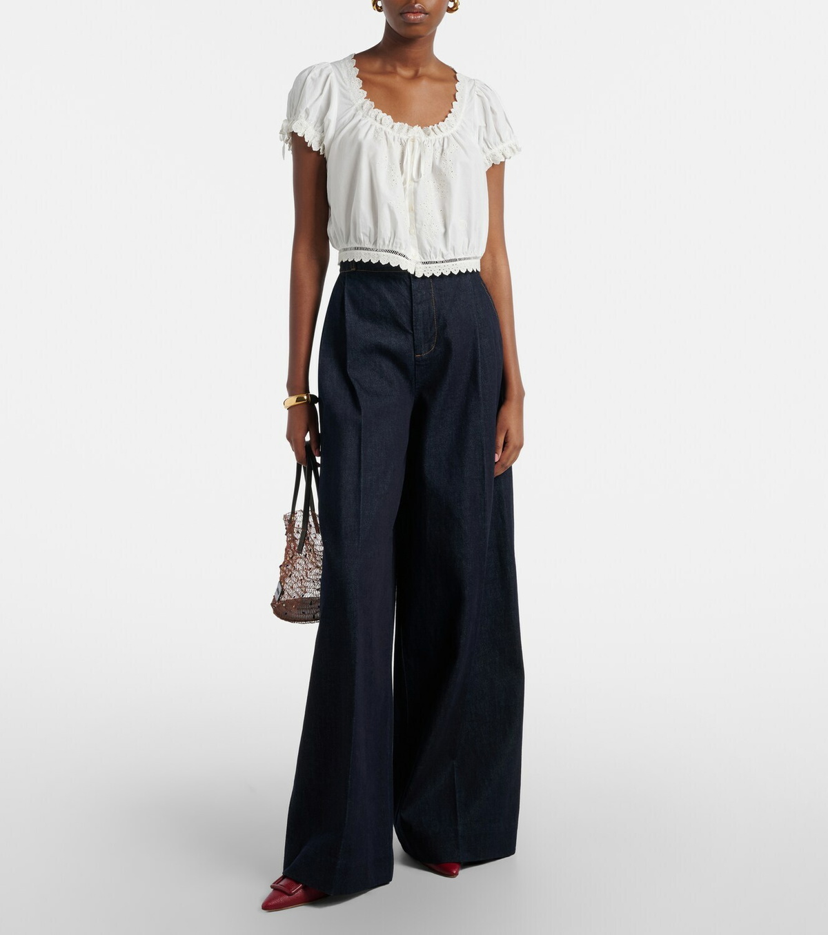 Dôen Nera embroidered cotton top