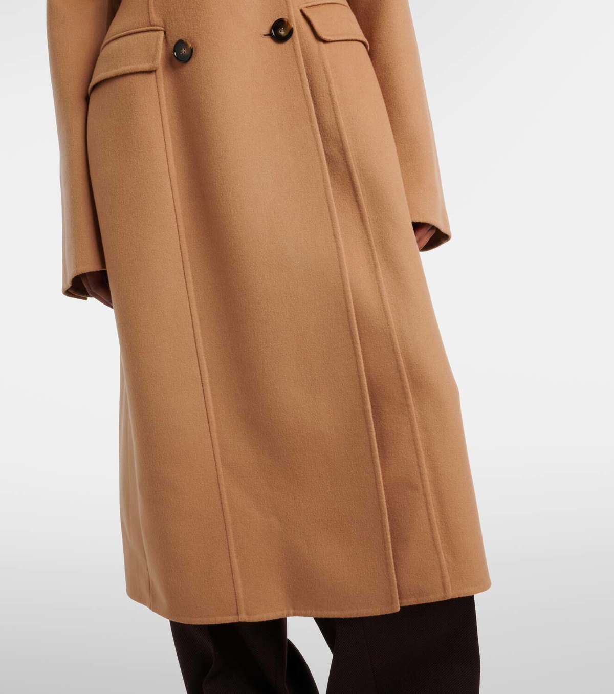 Camel Color Camel Wool Blend Coat Stella McCartney Double-breasted