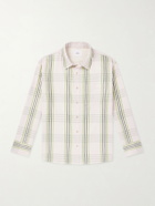 The Elder Statesman - Snap Pea Checked Virgin Wool, Silk and Cashmere-Blend Overshirt - Brown