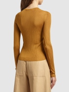 MAX MARA - Saggina Ribbed Silk V Neck L/s Top