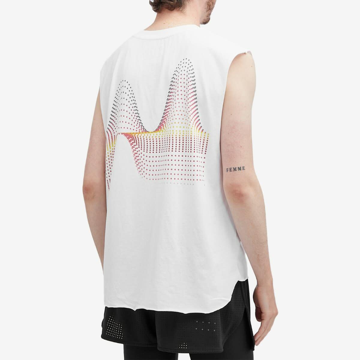 Over Over Men's Suopersonic Easy Sleevless T-Shirt in White Foil
