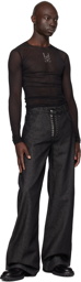 Ludovic de Saint Sernin Black Lace-Up Jeans