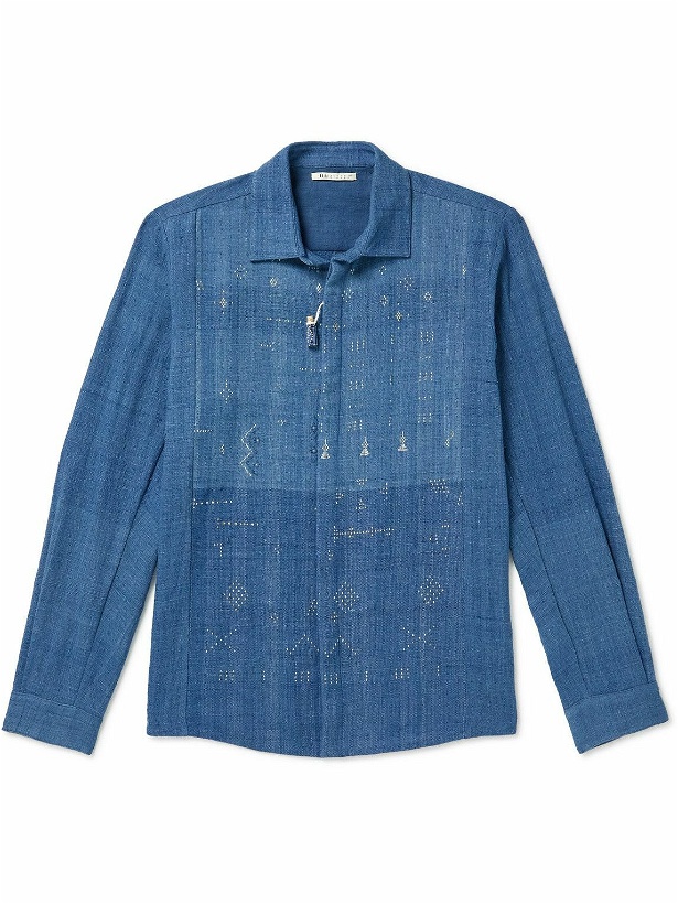 Photo: 11.11/eleven eleven - Embroidered Organic Cotton Shirt - Blue