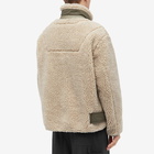 Sacai Men's Faux Shearling Pullover Jacket in Ecru