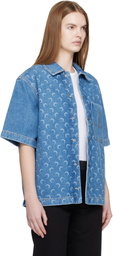 Marine Serre Blue Moon Laser SS Denim Shirt