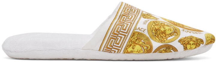 Photo: Versace White Medusa Amplified Slippers