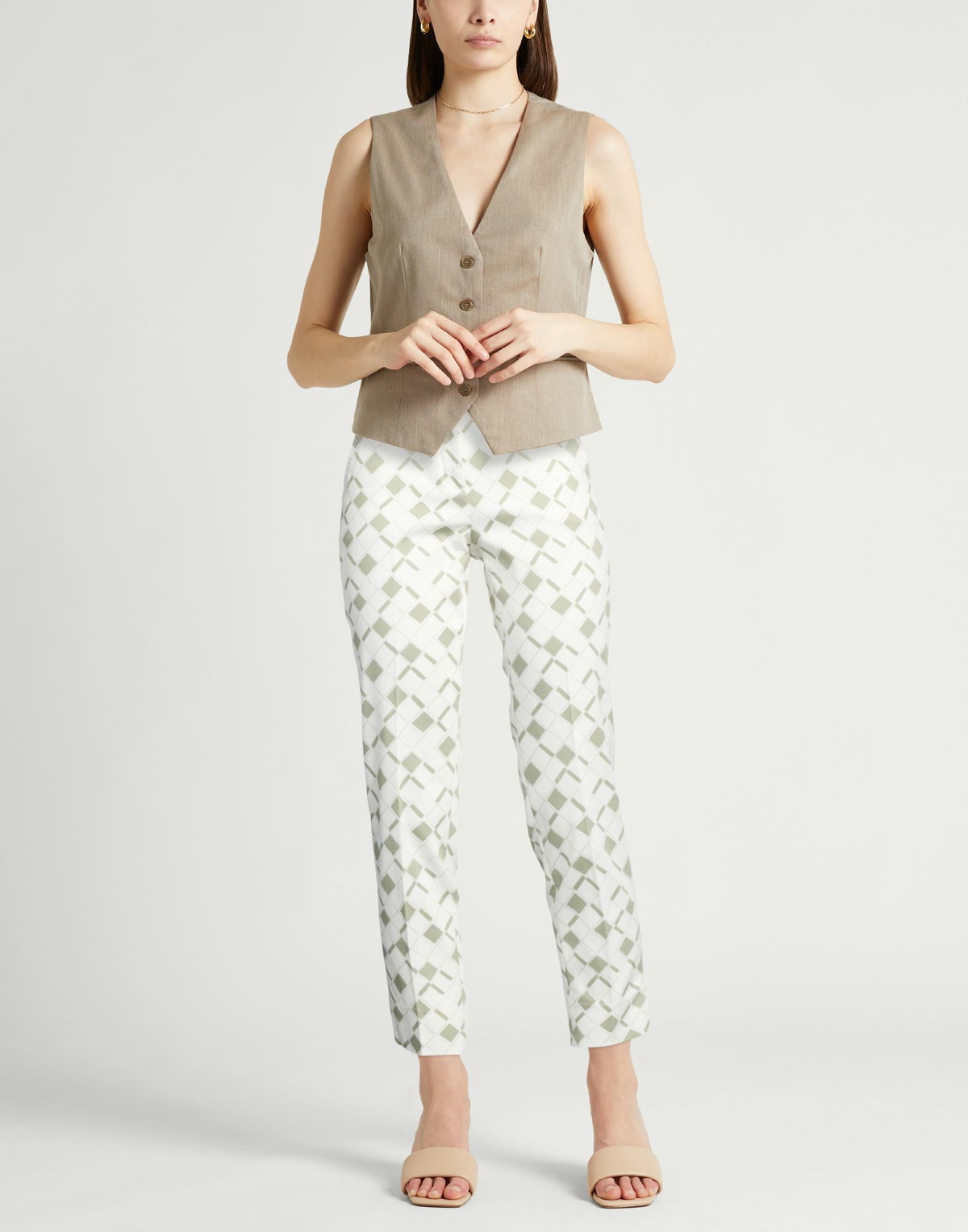 Peserico Icon 4718 Womens Pants in Sage green