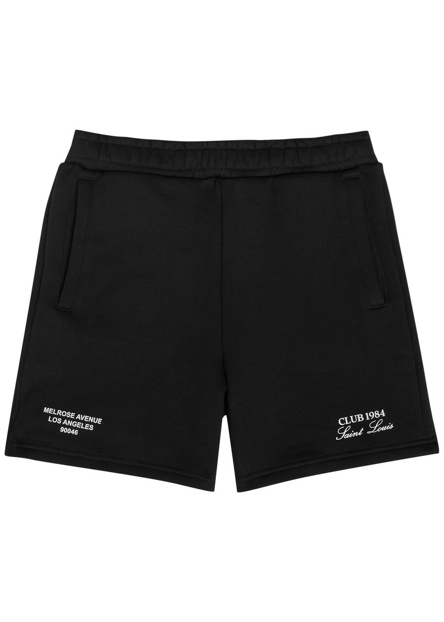 Club 1984 Melrose Printed Cotton Shorts Black
