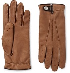 Brunello Cucinelli - Shearling-Lined Leather Gloves - Brown