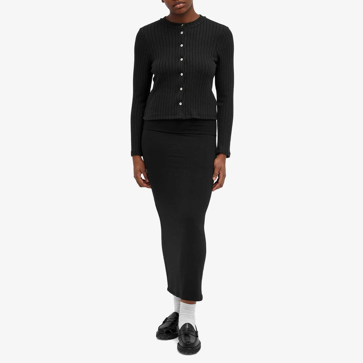 DONNI. Women's Sweater Rib Cardigan in Jet