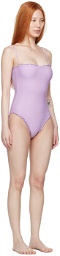 Sherris Purple Nylon One-Piece Swimsuit