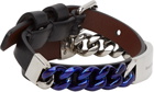 Alexander McQueen Black Chrome Chain Double Wrap Bracelet