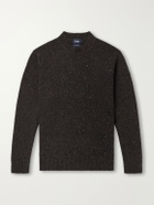 Drake's - Donegal Mélange Wool, Cashmere and Silk-Blend Sweater - Brown