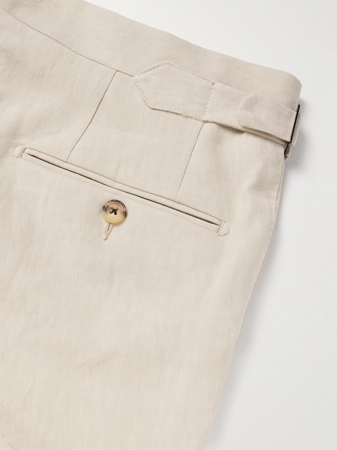 Thom Sweeney - Tapered Pleated Linen Trousers - Neutrals Thom Sweeney