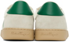 Ferragamo Off-White & Green Signature Low Sneakers