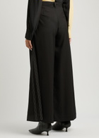 Lovebirds Wide-leg Twill Trousers Black