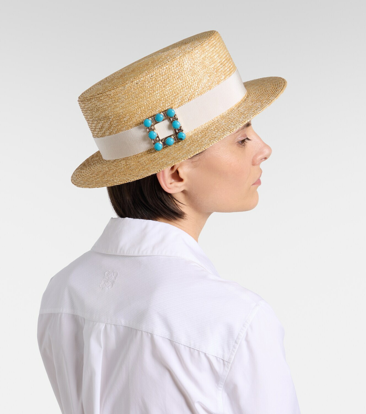 Roger Vivier Très Vivier straw boater hat