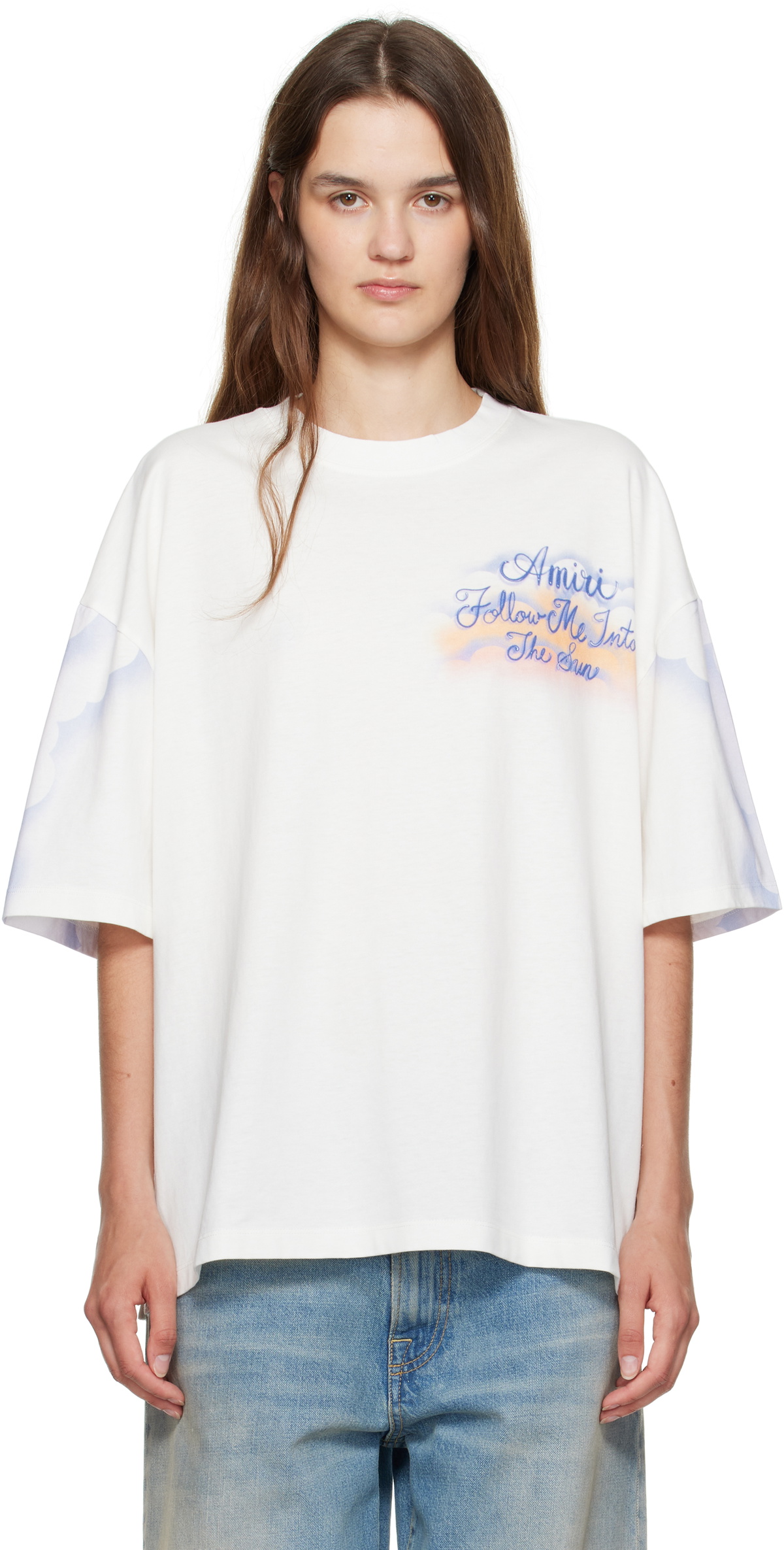 Tシャツ・カットソー AMIRI Woman T-Shirt White AMKNTE1008 IVORY AMIRI Vintage Oversize T-shirt | italist
