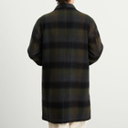 Universal Works Men's Berlin Wool Check Account Coat in Black/Brown