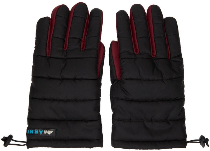 Photo: Marni Burgundy & Black Quilted Gloves