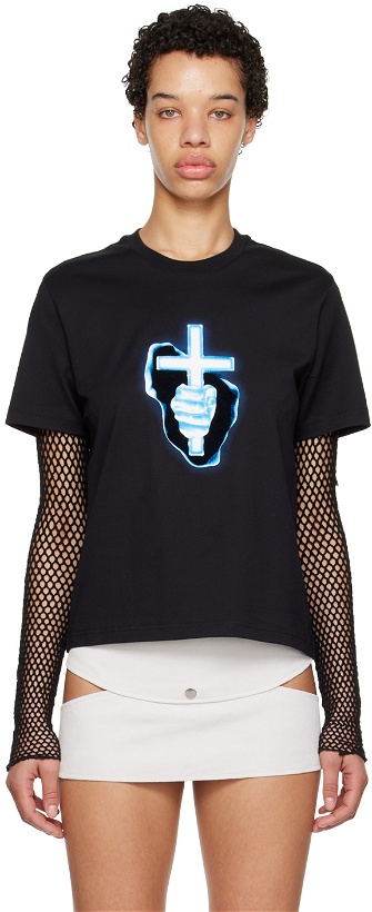 Photo: Mowalola Black Holding Cross T-Shirt