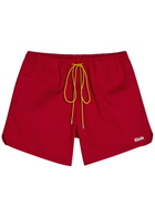 Rhude Classic Logo-embroidered Cotton Shorts Red And White