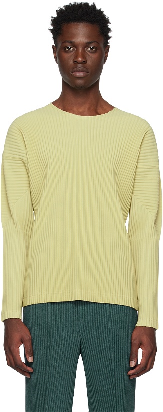 Photo: HOMME PLISSÉ ISSEY MIYAKE Beige Monthly Color January Long Sleeve T-Shirt