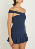 Skims Asymmetric Stretch-cotton top Navy
