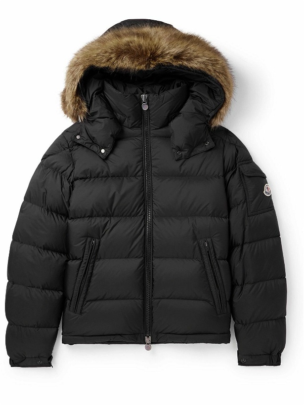 Photo: Moncler - Mayaf Faux Fur-Trimmed Quilted Shell Hooded Down Jacket - Black