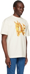 Palm Angels Off-White Burning Monogram T-Shirt